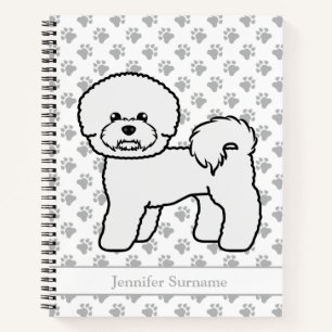 Cuaderno Ilustración y nombre de perro de dibujos animados 