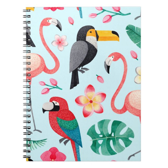 Cuaderno Ilustraciones acuáticos, flores tropicales (Frente)