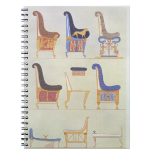 Cuaderno Ilustraciones de diversos asientos y armchai