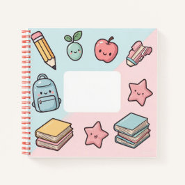 Cuaderno Ilustraciones de temática escolar con estación