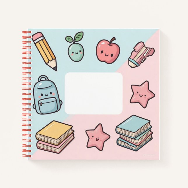 Cuaderno Ilustraciones de temática escolar con estación (Anverso)