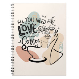 Cuaderno Ilustraciones estéticos, café Chica