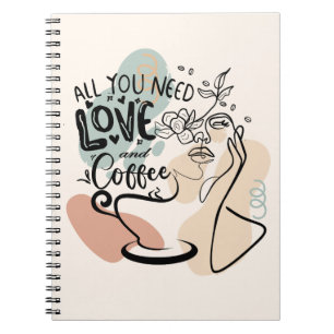 Cuaderno Ilustraciones estéticos, café Chica