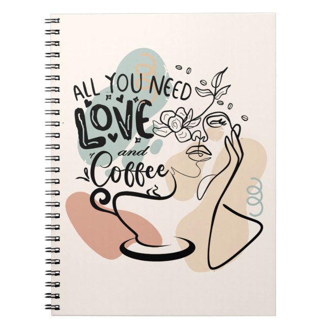 Cuaderno Ilustraciones estéticos, café Chica (Frente)