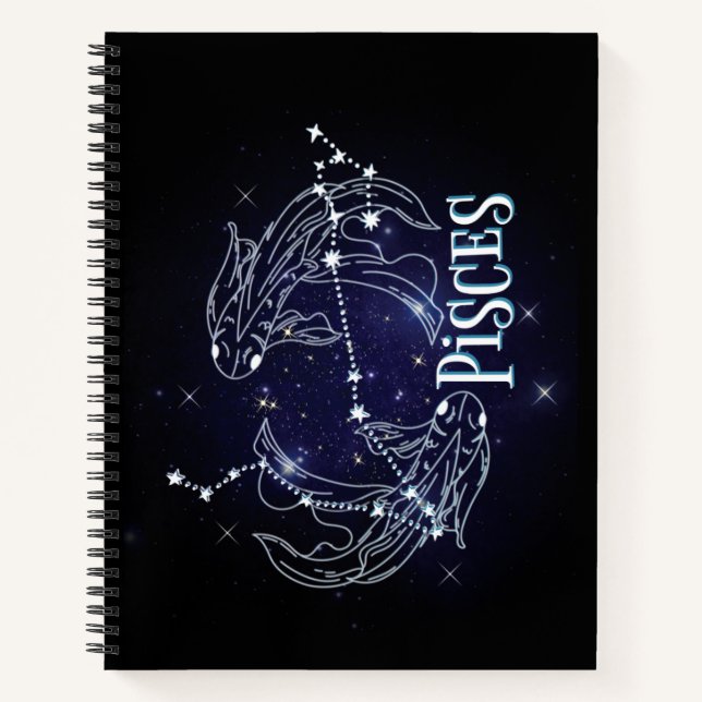 Cuaderno Im A Pisces Zodiac. Rótulo Pisces Zodiac De Moda (Anverso)