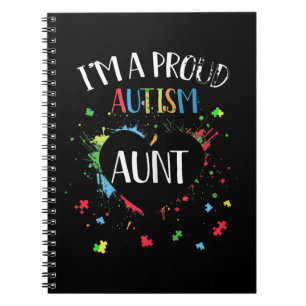 Cuaderno I'm A Proud Autism Aunt Autism Awareness T-shirt f