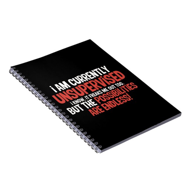 Cuaderno I'm Currently Unsupervised Sarcastic Humorous  (Lado Derecho)