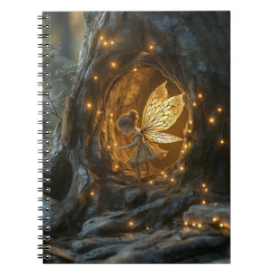 Cuaderno Imagen caprichosa de un hada en el hueco de un árb