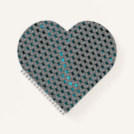 Cuaderno Imagen cian bajo placas grises, formas rectangular