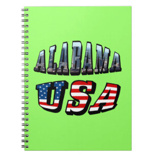 Cuaderno Imagen de Alabama y fuente de bandera de Estados U