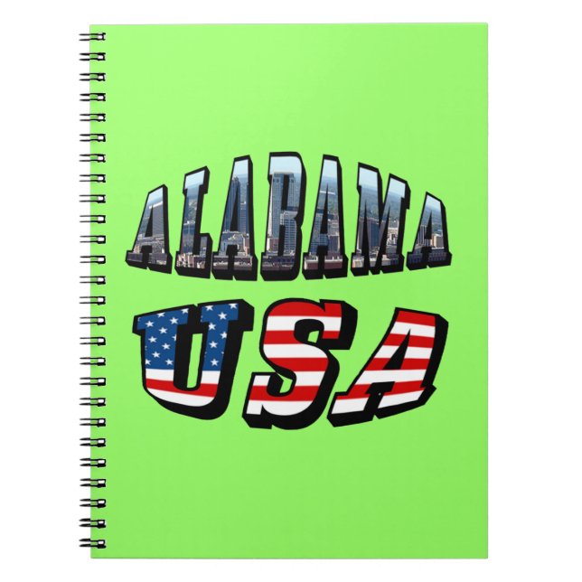 Cuaderno Imagen de Alabama y fuente de bandera de Estados U (Frente)