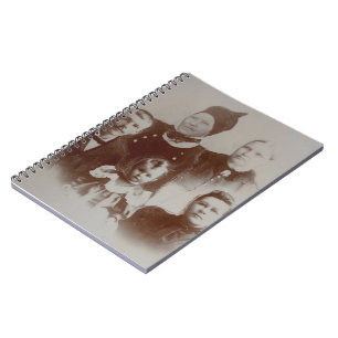 Cuaderno Imagen de B&W del Collage de la familia antigua