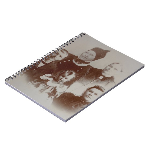 Cuaderno Imagen de B&W del Collage de la familia antigua (Lado Izquierdo)