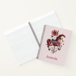 Cuaderno Imagen de caballo de carrusel caprichoso