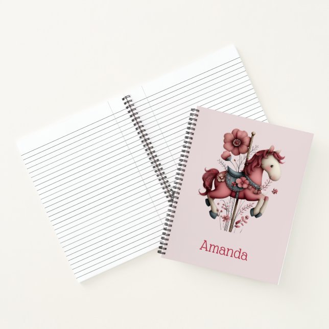 Cuaderno Imagen de caballo de carrusel caprichoso (Interior)