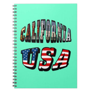 Cuaderno Imagen de California y texto de bandera de Estados