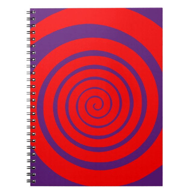 Cuaderno imagen de espiral hipnótica roja (Frente)
