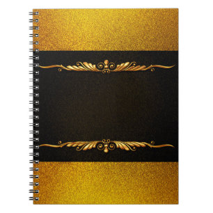 Cuaderno Imagen de fondo de marco dorado floral