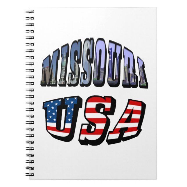 Cuaderno Imagen de Missouri y texto de Estados Unidos (Frente)