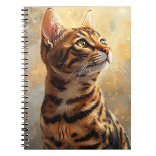 CUADERNO IMAGEN DE PINTURA DE UN BONITO GATO BENGAL