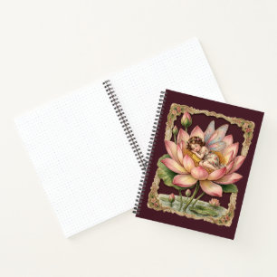 Cuaderno Imagen de recorte vintage - Hada durmiendo en Loto