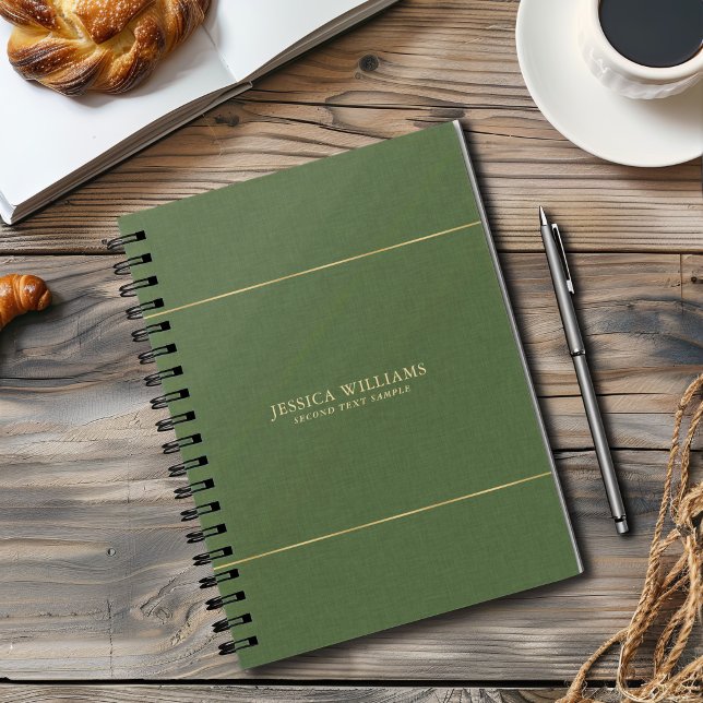 Cuaderno Imagen de textura de lino verde bosque con marco d (Subido por el creador)
