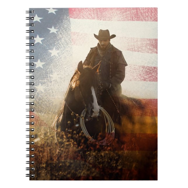 Cuaderno Imagen de vaquero del Día de la Independencia. (Frente)