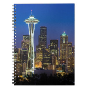 Cuaderno Imagen del Skyline Seattle en horas de la mañana.