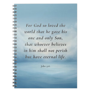 Cuaderno Imagen del versículo bíblico Juan 3:16