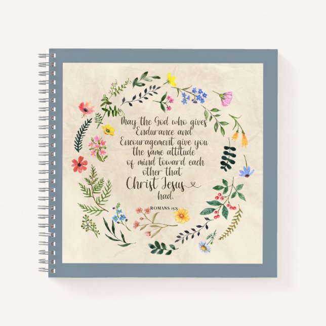 Cuaderno Imagen del versículo bíblico Romanos 15:5 (Anverso)