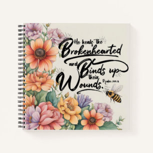 Cuaderno Imagen del versículo bíblico Salmos 147:3 cristian