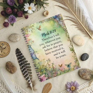 Cuaderno Imagen en acuarela cristiana Marcos 11:24