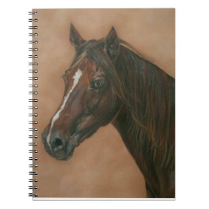 Cuaderno imagen equina del caballo marrón de yegua de cast