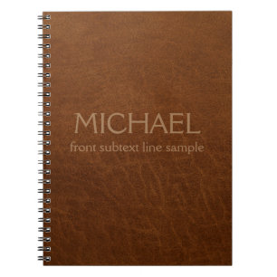 Cuaderno Imagen personalizada de cuero marrón