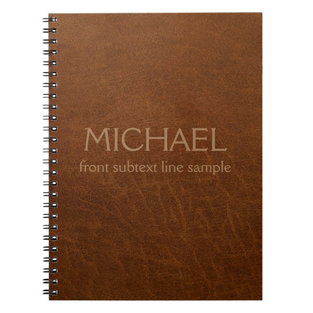 Cuaderno Imagen personalizada de cuero marrón (Frente)