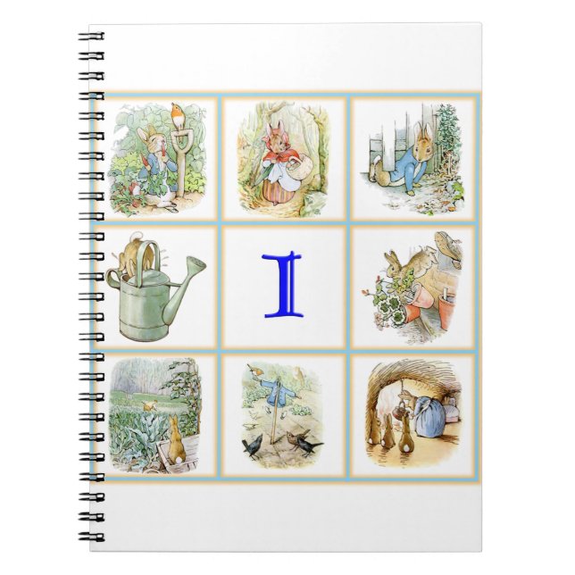 Cuaderno Imágenes de PETER RABBIT personalizadas con la let (Frente)