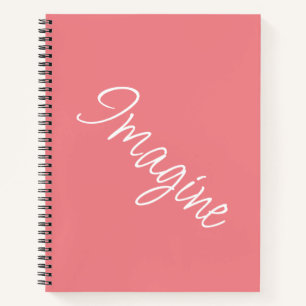 Cuaderno "Imagine" Frase Coral Fondo Rosa