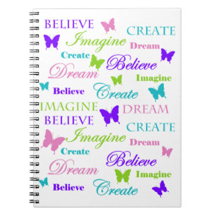 Cuaderno Imagínese, soñe, crea, cree. Mariposas
