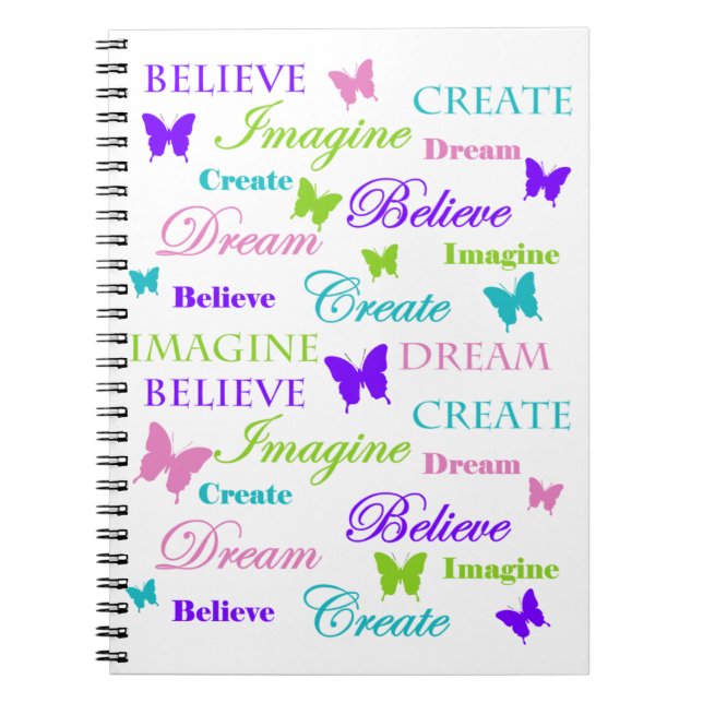 Cuaderno Imagínese, soñe, crea, cree. Mariposas (Frente)