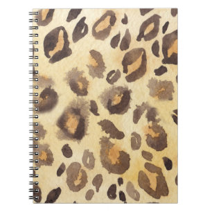 Cuaderno Imitación de piel de leopardo, abstracto de acuare