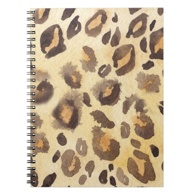 Cuaderno Imitación de piel de leopardo, abstracto de acuare (Frente)