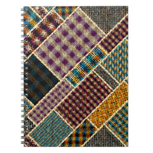 Cuaderno Imitación del patrón de patchwork indio con textur