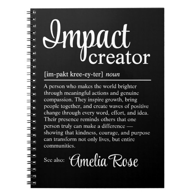 Cuaderno Impact Creator Definition Personalized Gift (Frente)