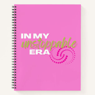 Cuaderno Imparable, en mi era imparable, Preppy, Rosa