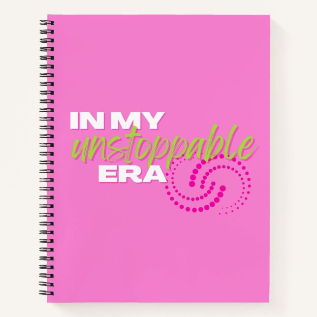 Cuaderno Imparable, en mi era imparable, Preppy, Rosa (Anverso)