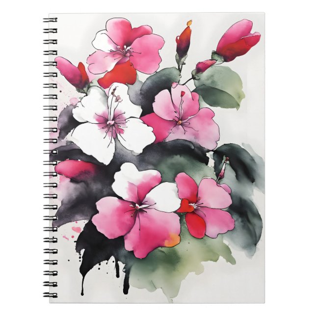 Cuaderno Impatiens - Flores de acuarela (Frente)