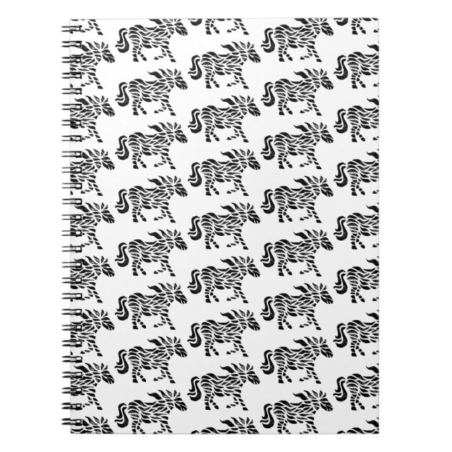 Cuaderno Impresión abstracta de bloques de madera de caball (Frente)