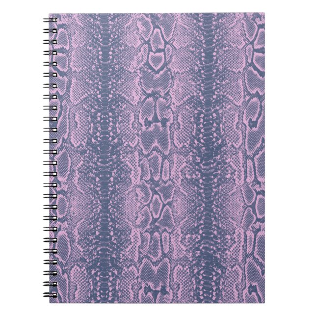 Cuaderno Impresión animal de piel de serpiente rosa (Frente)