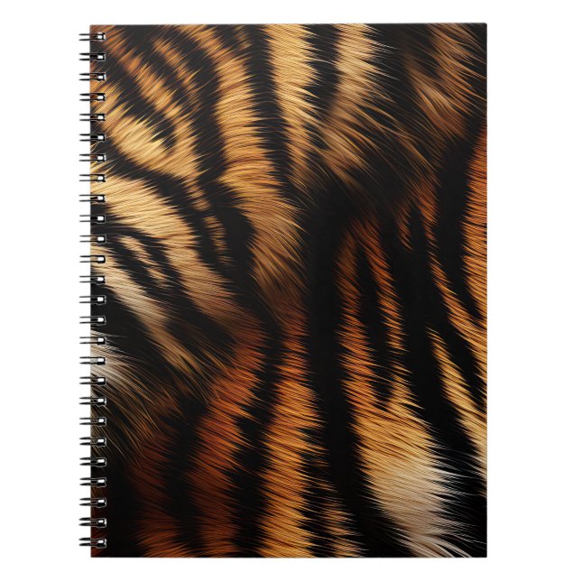Cuaderno Impresión animal de tigres negros naranja (Frente)