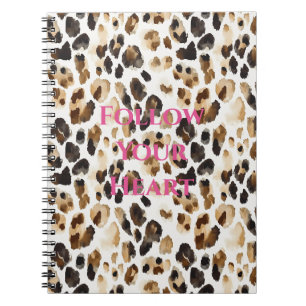 Cuaderno Impresión animal leopardo marrón crema